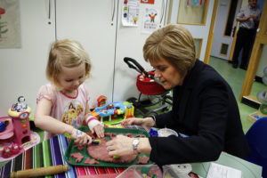 Politician with child