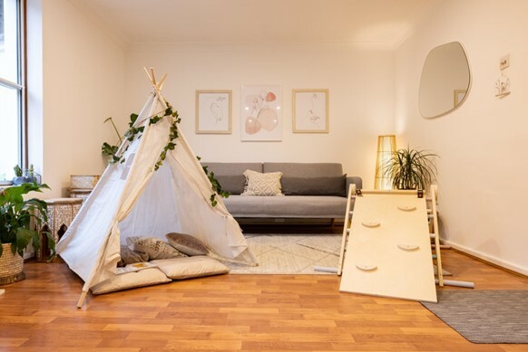 childminder living area with indoor outdoor vibe