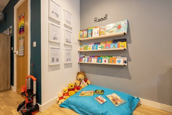 childminder reading space with pillow